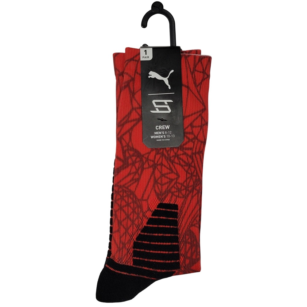 Puma Breanna Stewart Crew Socks Unisex Women 10-13 Men 8-12 Cushioned Geometric